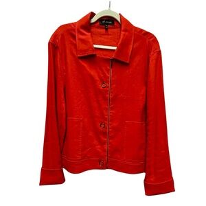 St. John Sport Bright Orange Linen Blend Jacket | Size XL